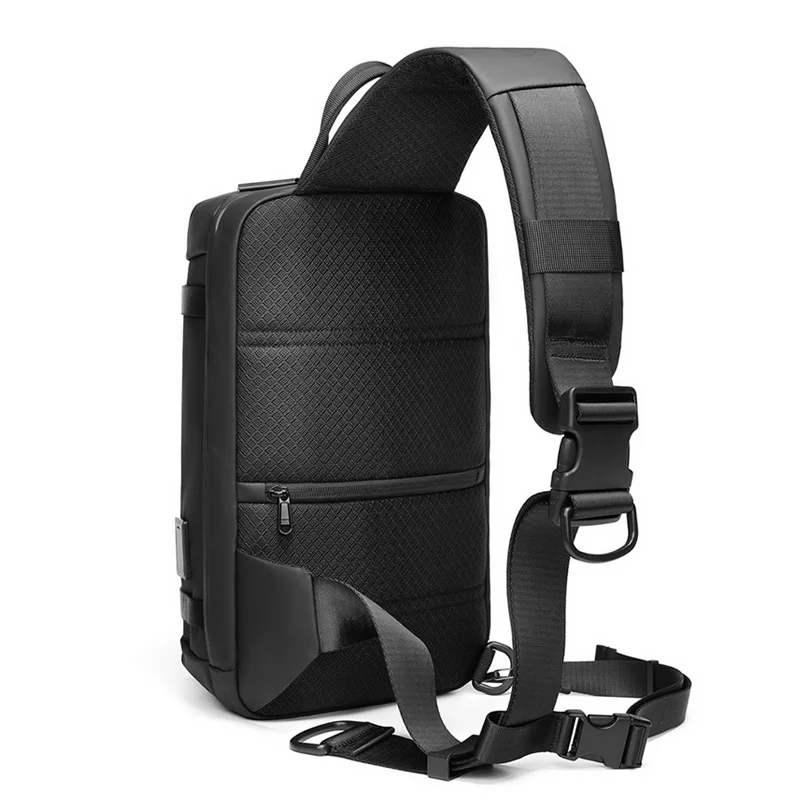 fashion front pack men cross body stylish shoulder chest pouch sling bag for men with usb port