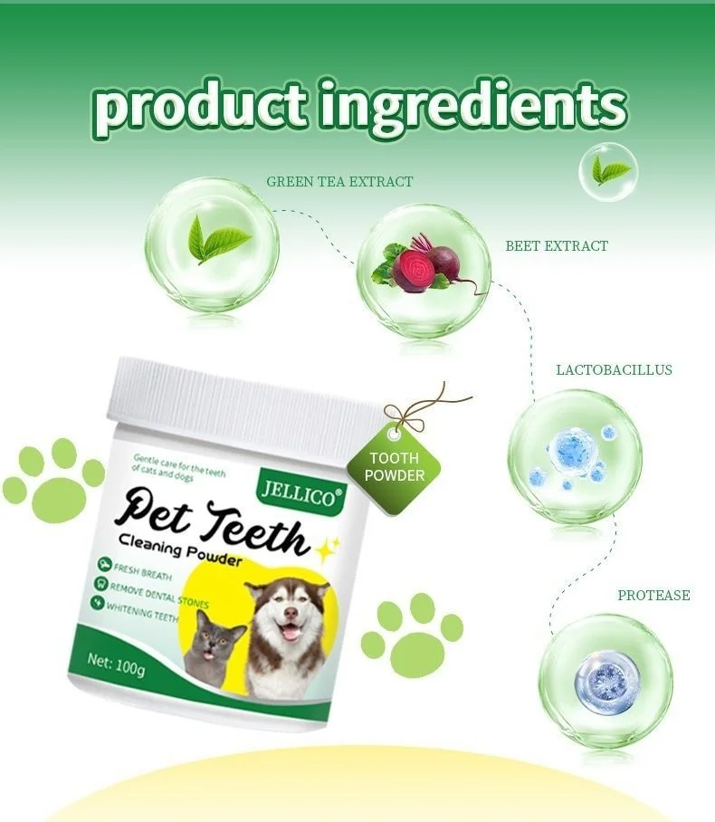 New Pet Dental Powder for Cats and Dogs to Remove Bad Breath Pet Oral Care Dry Cleaning Powder Pet Products manufacture