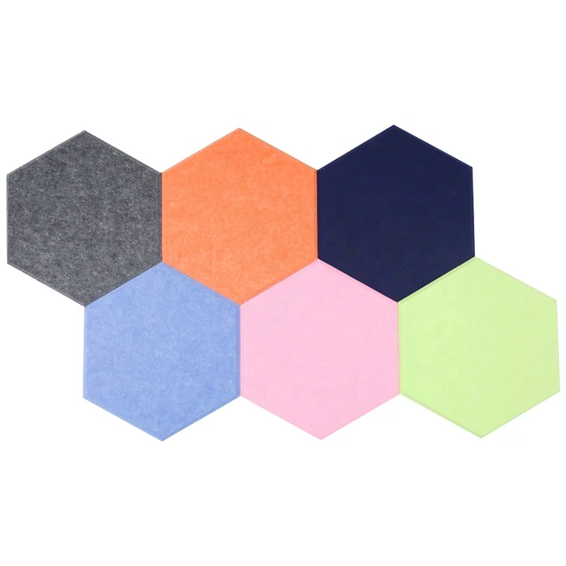 Soundproof PET Acoustic Board Hexagon Shape Felt Acoustic Panels Polyester Acoustical Wall Panel