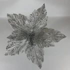 Holiday Factory Supply Poinsettia Christmas Tree Ornaments Holiday Flower Velvet Fabric Poinsettia Owers