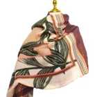 Leaf Scarf 2021 Spring Summer Popular Leaf Design Printed Scarf Gold Color Foil Printing Shining Shawl Wholesales