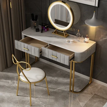 Nordic marble bedroom small family is modern and contracted receive ark an organic whole grey dressing table chair