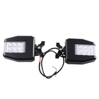 View Side Mirror 1 Pair UTV Rear VIEW SIDE MIRROR With Led Light White Drl Fit 1.5-2 Inch Roll Bar Cage