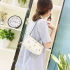 White Famous Design Summer Bag Small Leather Armpit Bag Small Daisy White Fashion Bag