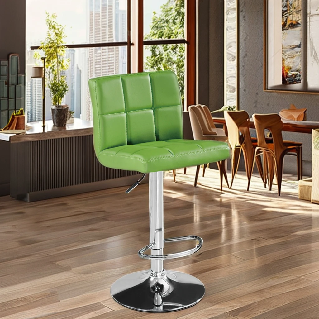 Industrial Antique Swivel Luxury Kitchen Fabric Bar Stools GREEN Cheap Soft Leather High Stool Bar Chairs For Sale