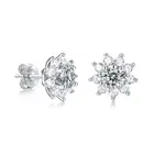 Drop Stone Earring Sterling Wholesale High Quality Drop Diamond Natural Stone Feather Silver Earring