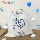 Bags Wholesale Cheap Logo Design Promotional Price Recyclable Organic Small Cotton Drawstring Teddy Bags