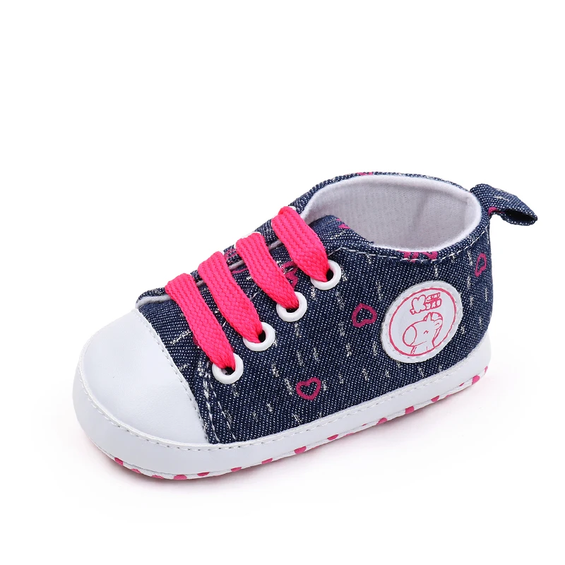 Spring and Autumn Animal logo Soft-soled Canvas Baby Shoes for Girls and Boys factory