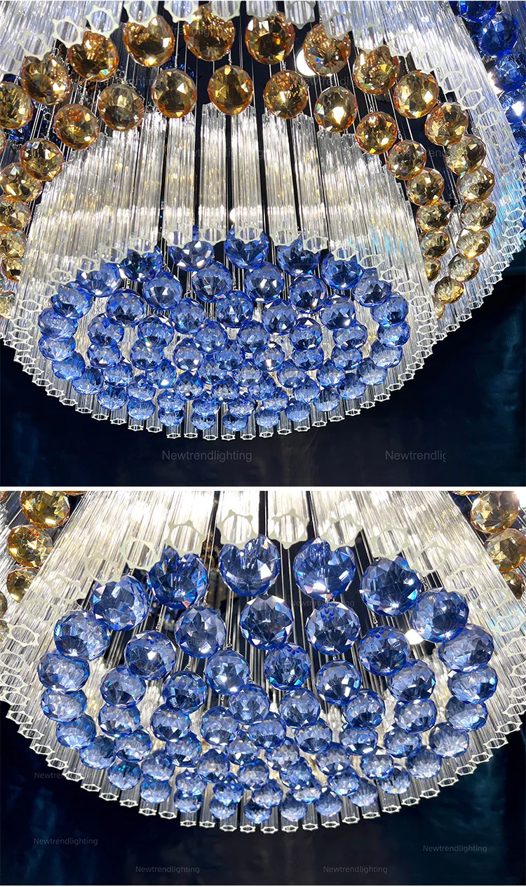 CPL-251 Custom Indoor Hotel Lobby Villa Decoration Fixtures Luxury Crystal Chandelier Ceiling Lamp details