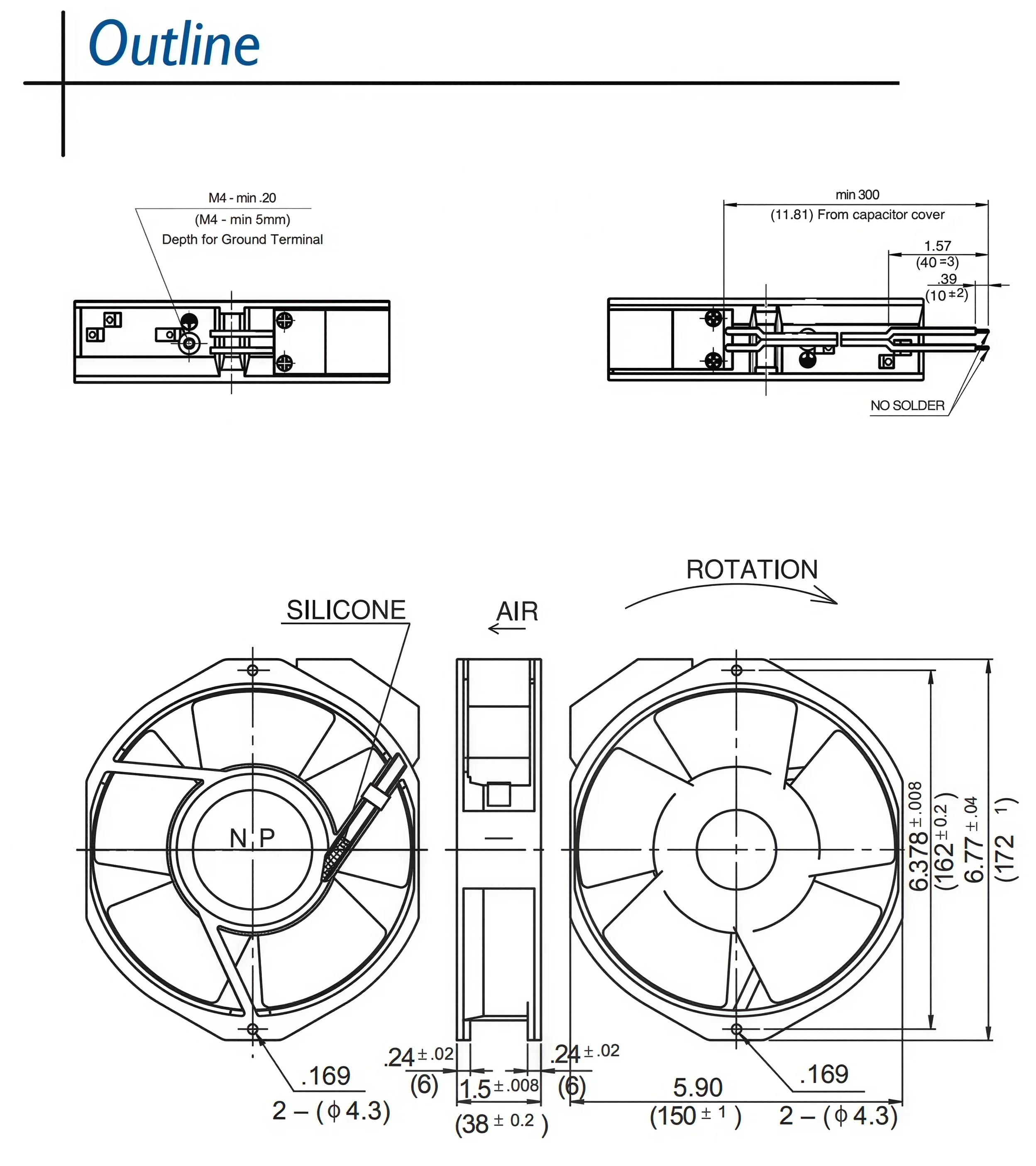 Original Nmb Ball Bearing, 5915PC-20T-B30, 200VAC, Aluminum - detail 8