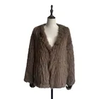 Coats Korean Style Women Clothes Hand Knitted Rabbit Fur Jacket Women Fur Jacket Winter Jacket Coats