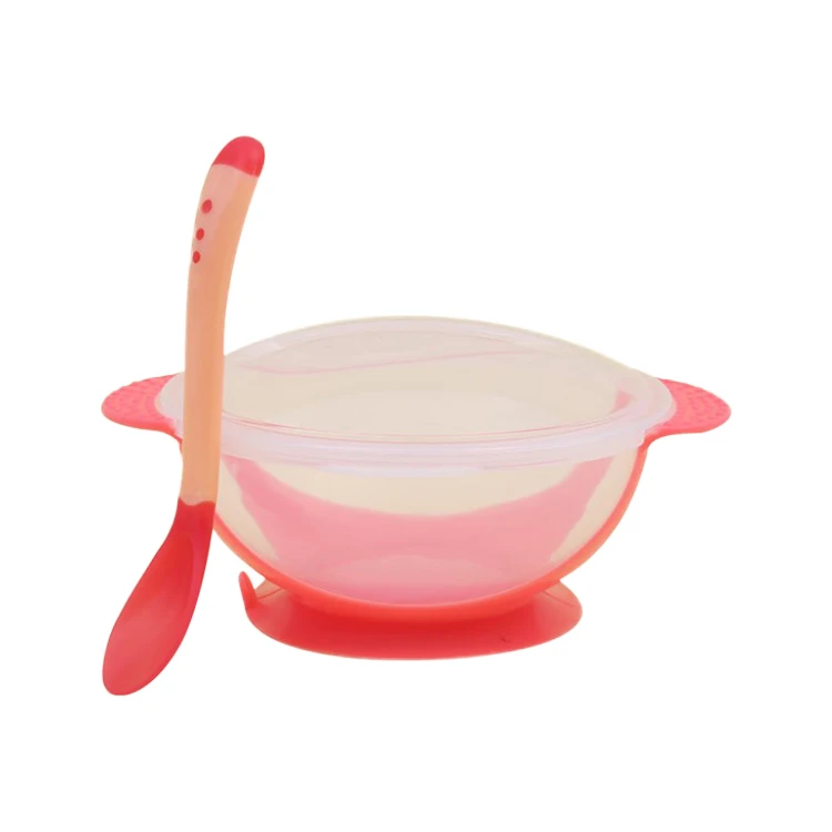Infant  Sensing Temperature Sucker Bowl Fork Spoon Tableware~ 
