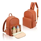 Mother's Leather Baby Bag Mother's Brown Bag Diaper Bag Backpack For Dad And Mom