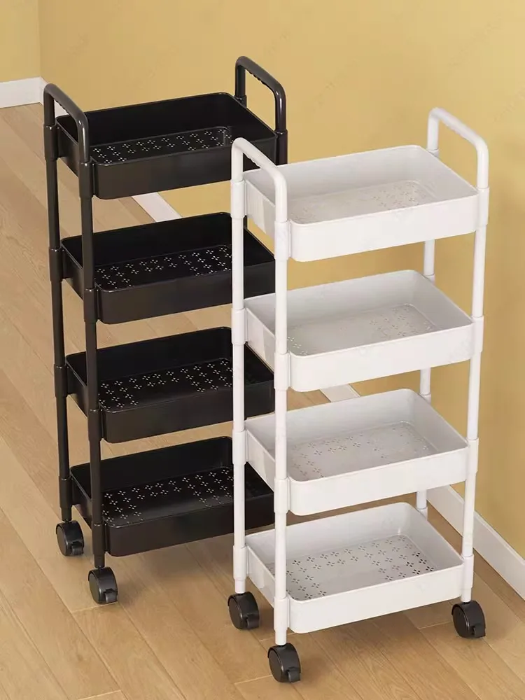 Plastic storage organizer, kitchen shelf, home storage/miscellaneous organizer/utility tools/wheels