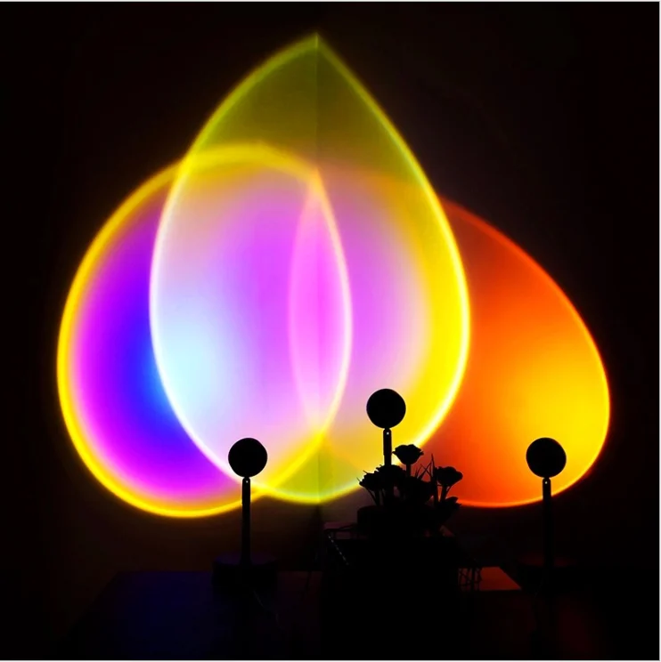 Indoor ABS DC 5V Usb Living Room Kids Boys Sunset Rainbow Projector Night Lamps