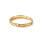 Gold Plated Gemnel New Design Fashion Jewelry 18k Gold Plated Sun Carved Brass Ring For Women