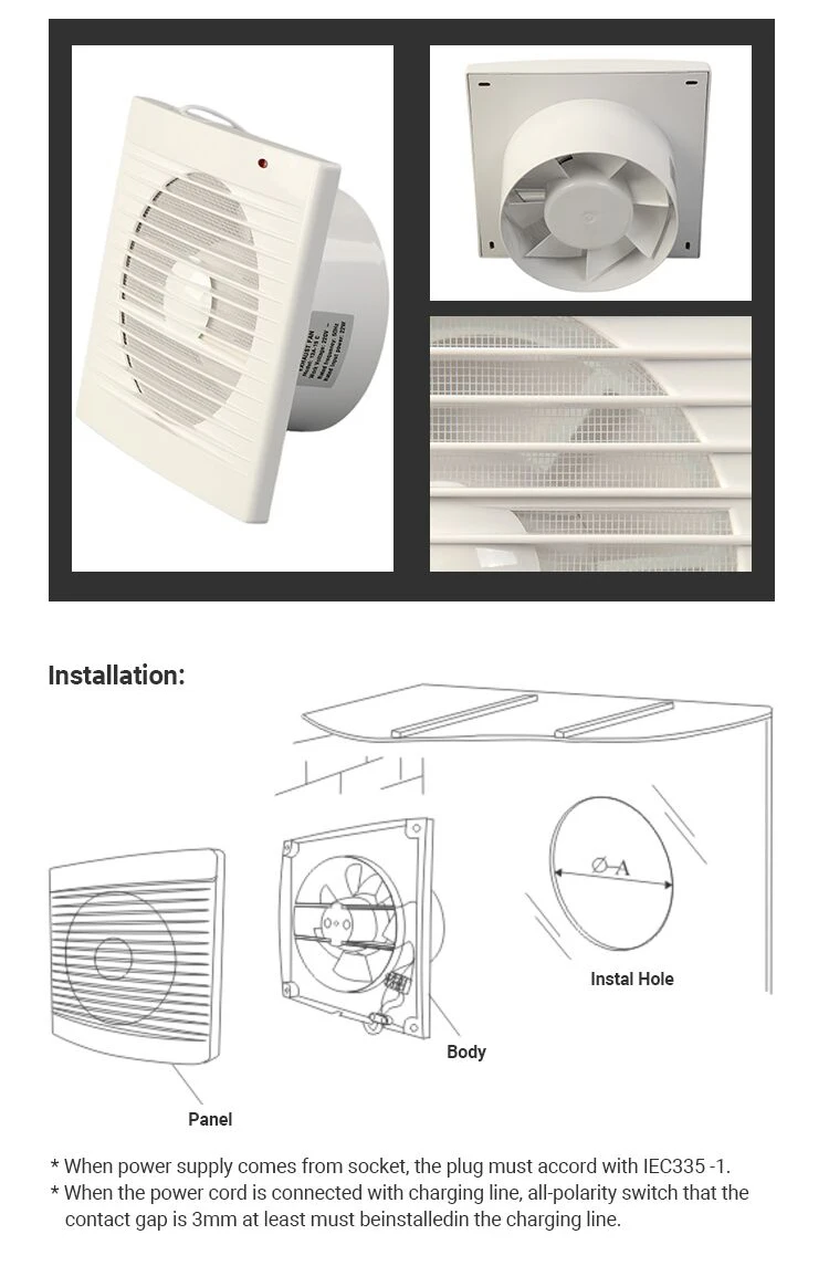 Inline Duct Fan, 110/220V, 60/50Hz, 100/125/150mm, Axial - detail 18