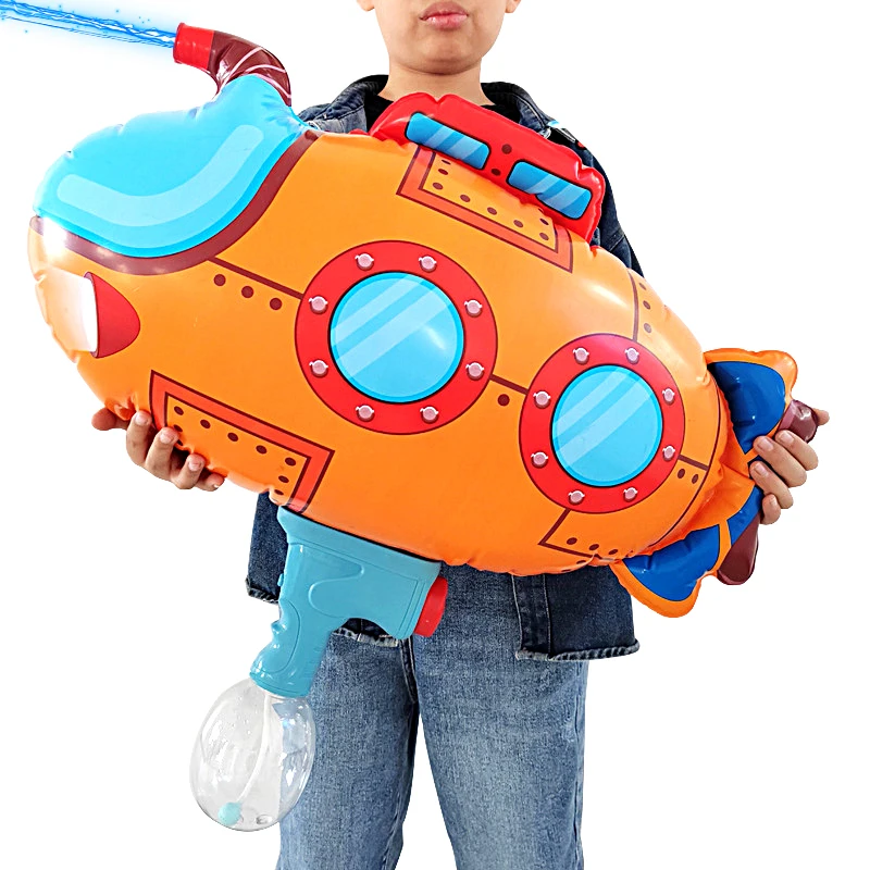 Big Balloon Electric Water Launcher Kids Swim Pool Plane Car Shooting Toys Amusement Park Inflatable Water Gun with Battery