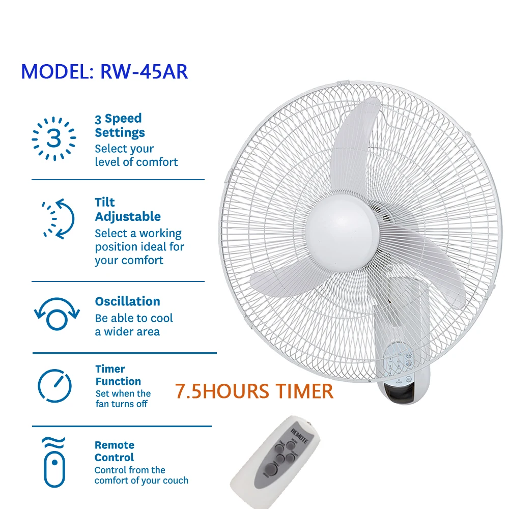 Wall Mounted Fan, 7.5hours, 18inch - detail 4