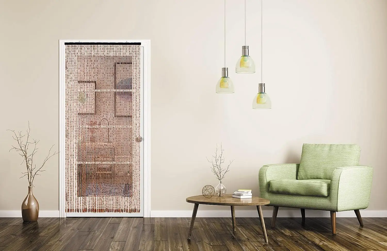Wooden bamboo beaded curtains suitable for door partition  beaded Bohemian Bohemian style curtains
