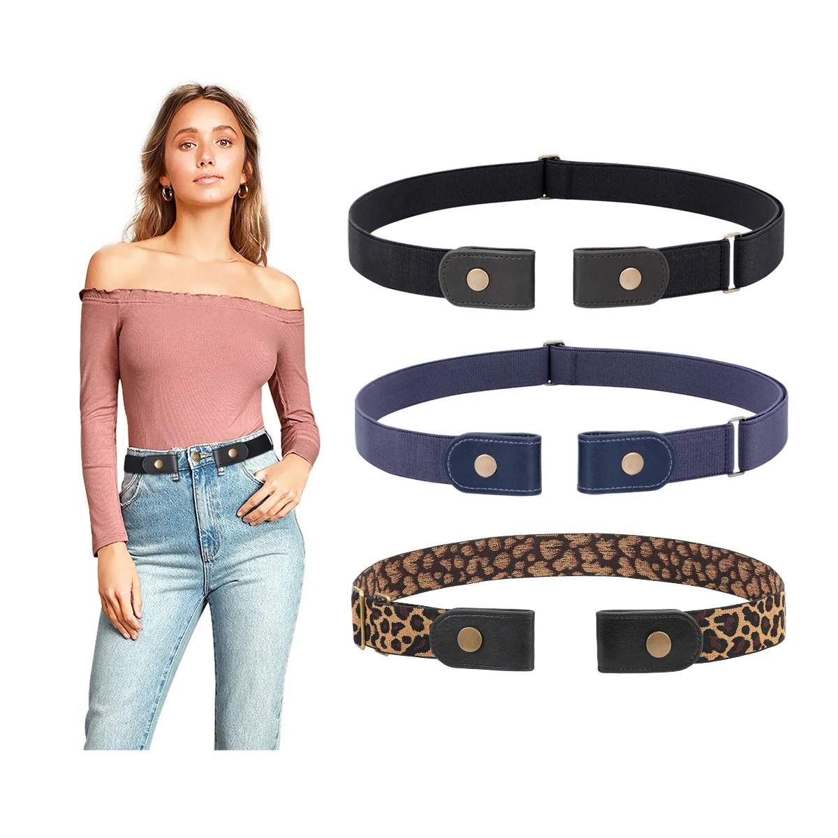 Hot No Buckle Stretch Belt Adjustable 