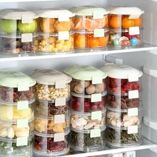 Kitchen Multi Layer Stacking Onion Garlic Fruit Fresh Keeping Storage Refrigerator Sealed Seasoning Spice Storage Box