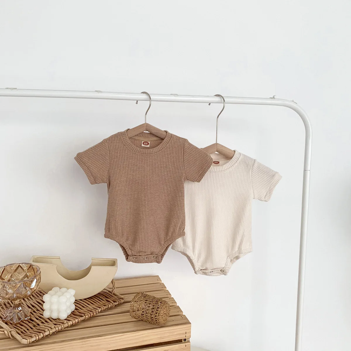 Baby Rompers Summer Solid Infant Boy One-piece Short Sleeve New Born Cotton Clothes Baby Girl Bodysuit