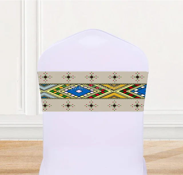 ethiopia chair decorative belt Ethiopian traditional style chair Sashes banquet hotel