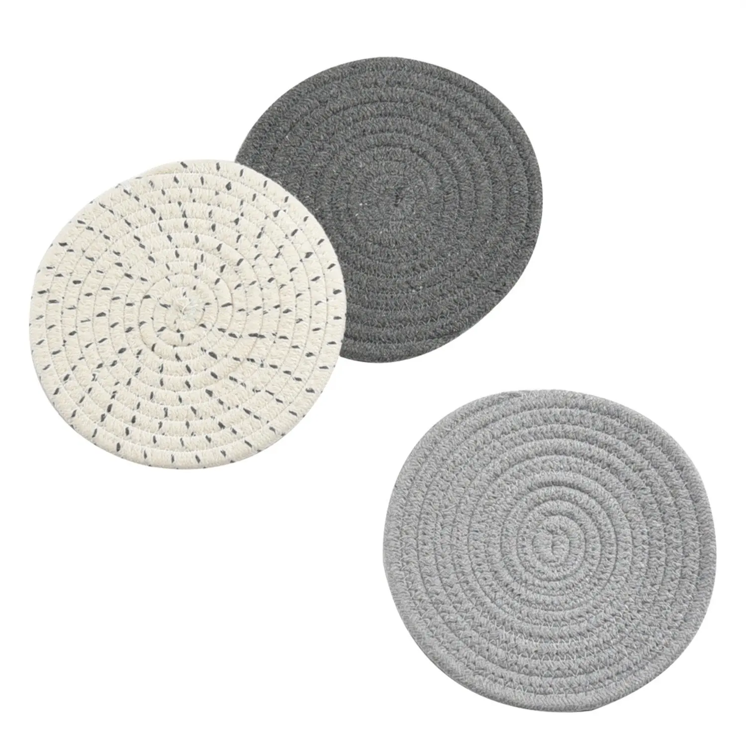 Handmade Cotton Cord Woven Dining Table Mats Home Amazon Vine Weaving Mats Set Cup Sand Pots Heat Insulation Fabric Pad Holder