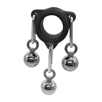 NingHao Metal Ball Heavy Weight Hanger Stretcher Penis Extender Enlargement Cock Ring For Men