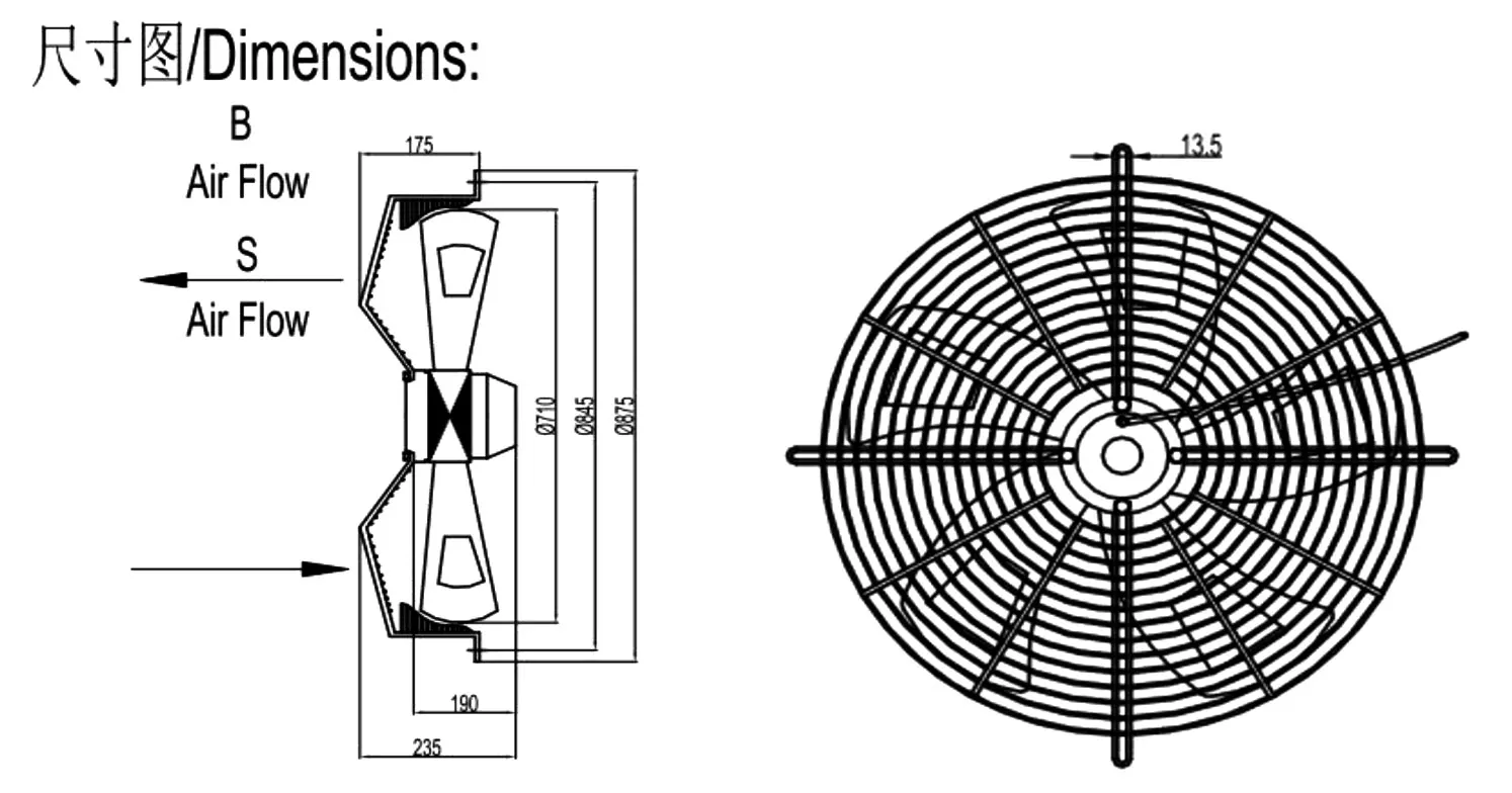 Industrial Ventilation Axial Fan, HVAC, 380 V, 16080 CMH - detail 10