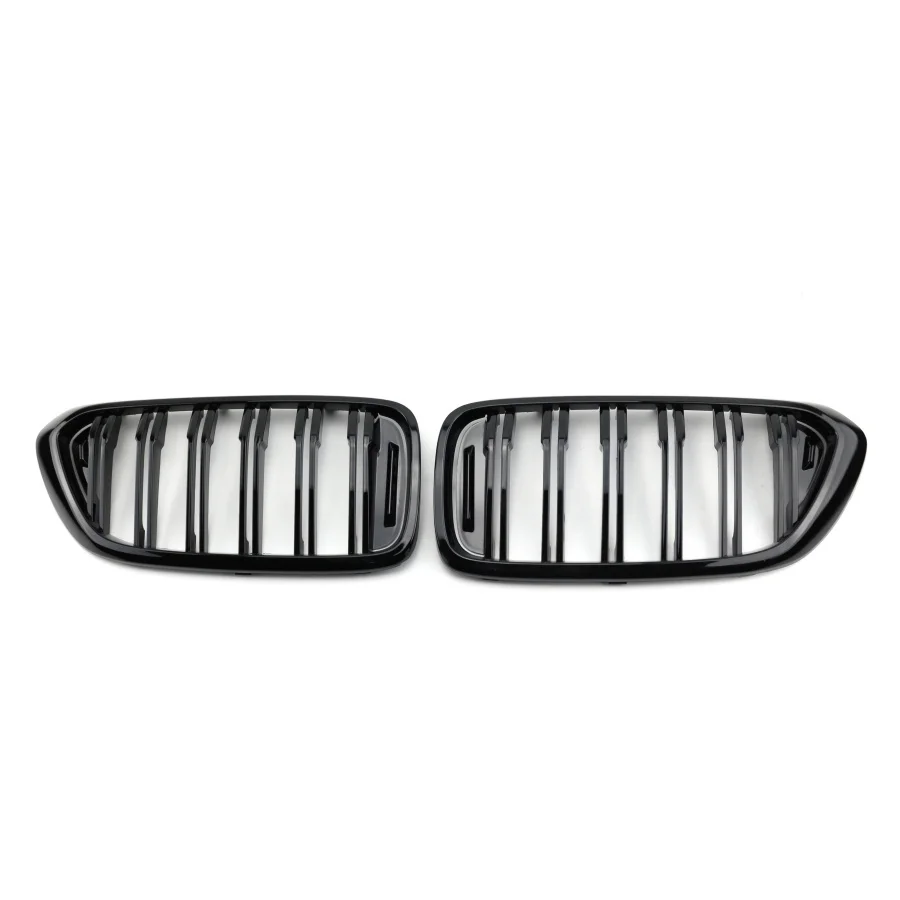 product tiypeor car dual line gloss black front grille for 2017 2020 bmw 6 series gt g32-11