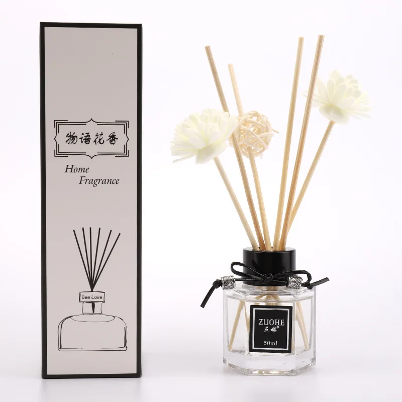 2023 Hot sell Household items Golden Gift Set Glass Bottle Aroma Reed Diffuser Home air clean Perfume Diffuser