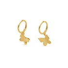 Hoop Huggie Fashion Trend Wholesale Hoop Earrings 925 Sterling Silver 18k Gold Plated Essential Butterfly Huggie Earrings