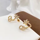 Earrings Diamond Earrings New Letter Earrings Female Joker Earrings Diamond 925 Silver Brand Jewelry