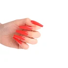 Nail False Finger Bright Red Coffin Nail Super Long Ballet Manicure False Nail Patch