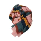 Long Scarf Hot Sale Ladies Long Striped Scarves Elegant Polyester Pleated Scarf For Women