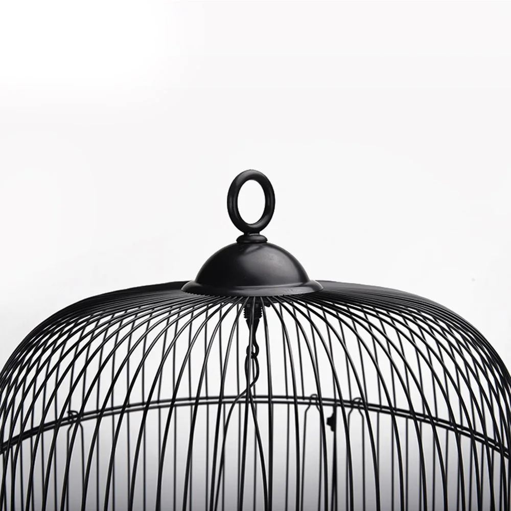 steels bird cage in bright black colour
