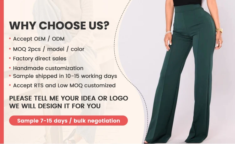 High Waisted Women's Dress Pants for Women Crepe-knit Design With Back Hidden Zipper Women's Pants Trousers Harem Pants Casual manufacture