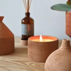 Candle Home Decor Surface Textured Candle Vessel Cheap Empty Matte Clay Ceramic Candle Jars