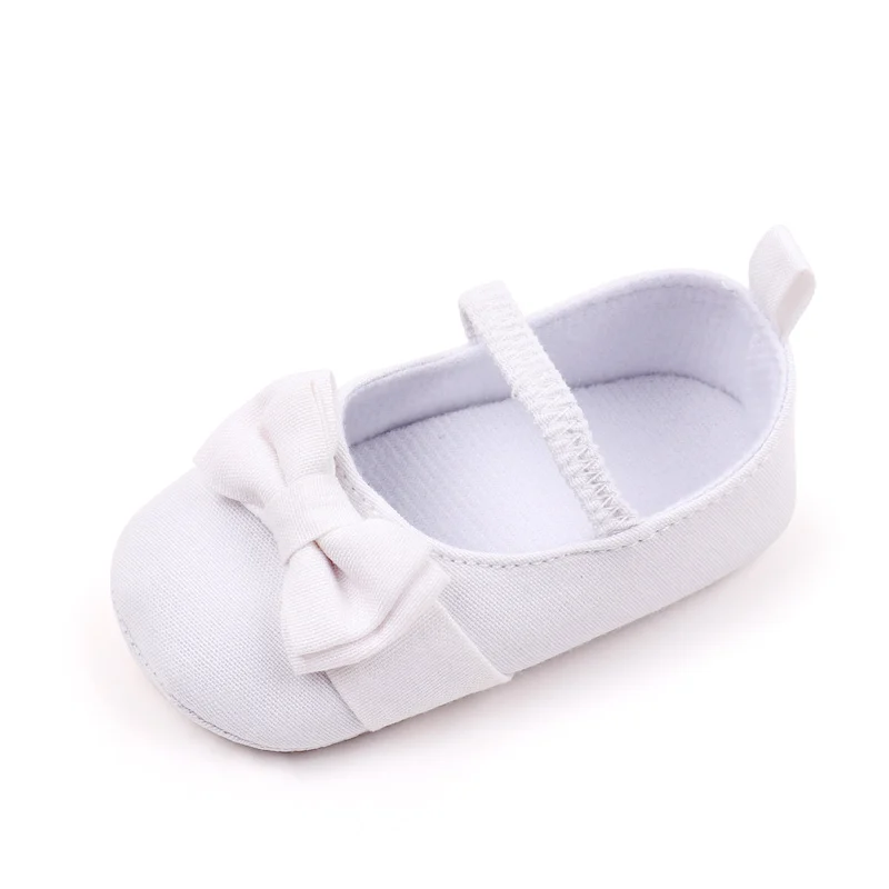 Fashion Trend Baby Solid Color Denim Cute Bow Elastic Princess Mary Jane Flats Toddler Shoes details