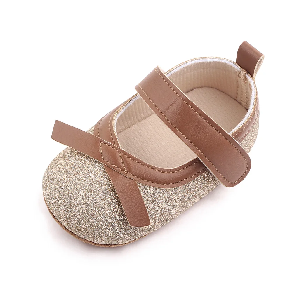 Baby Girls Solid Color Shiny PU Leather Bow Infants Fashion Princess Soft Soled Toddler Shoes manufacture