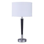 Lamp Power USA Brushed Nickel Iron Table Lighting Desk Lamp With Power Outlet Switch USB Port For Hotel Project