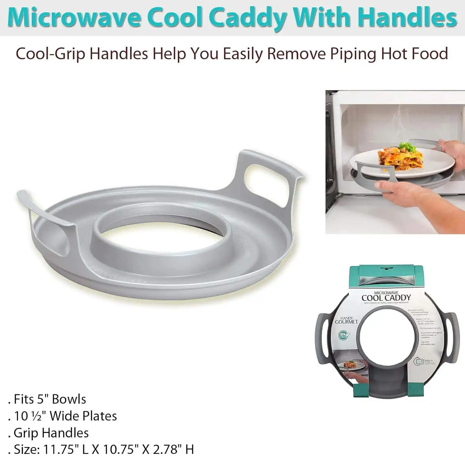 Multifunctional Cool to Touch Microwave Oven Accessories Cool Caddy with PP Handle Refrain Manual Contact Heated Kitchen Item