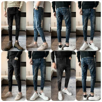 Wholesale high-quality jeans manufacturers direct summer and autumn slim straight leg casual breathable wear jeans for men