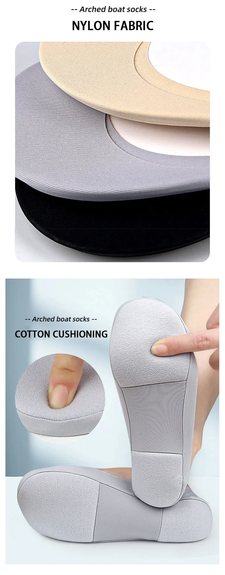 Invisible Arch Support Boat Socks Low Cut Anti Slip Pads Invisible Arch Support Boat Socks Low Cut Anti Slip Pads