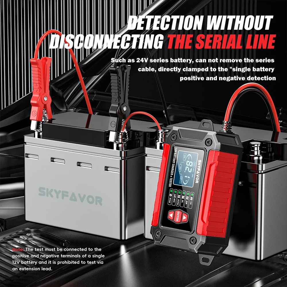 All in one car battery charger 12V 6A automatic gel agm lead acid battery analyzer CCA internal resistance tester & pulse repair