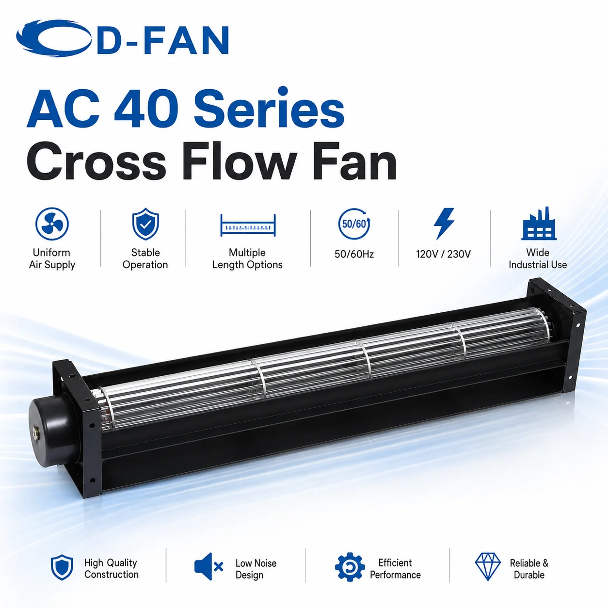 Cross Flow Fan, Aluminium, 120V, 230V, Tangential - detail 4