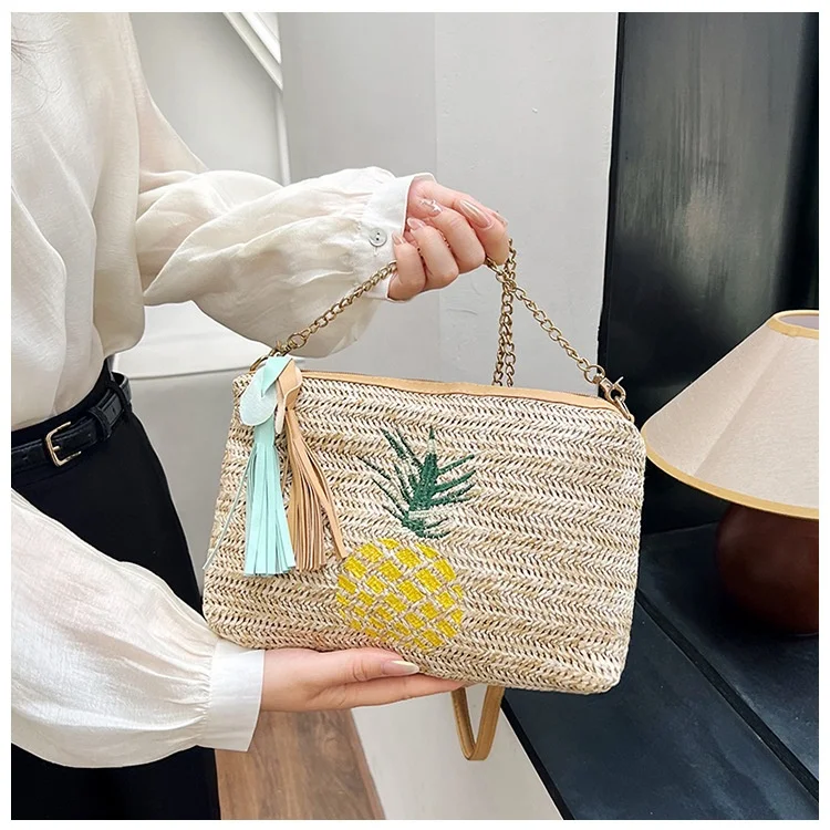 2023 New straw beach bag crochet bag woven straw bags purses and handbags