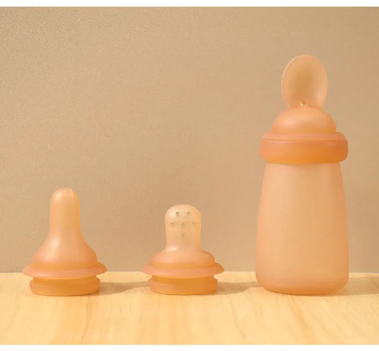 Multifunctional Infant Silicone Rice Cereal Spoon Bottle Squeeze-Type Complementary Food Tableware for Maternal Infant Supplies manufacture